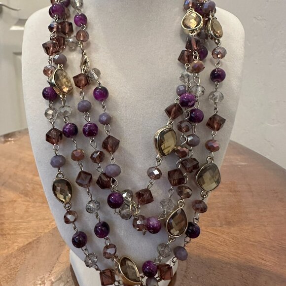 Long, multi-colored beaded fashion necklace - Picture 7 of 7